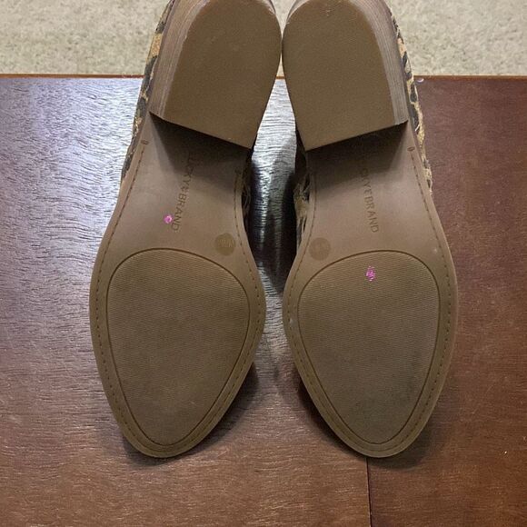 LUCKY BRAND Fallo Womens Suede Slip On Ankle Boots In Cheetah size 8 - Picture 12 of 15